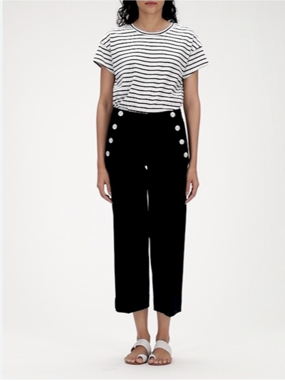 Banana Republic Slim Wide-Leg Cropped Sailor Pant | Size 14 Navy